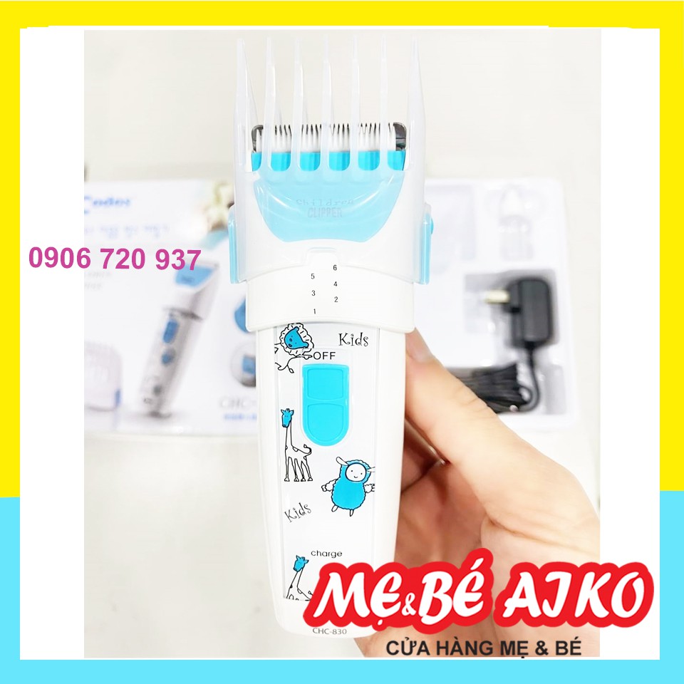 Tông Đơ Cắt Tóc Không Dây Cho Bé Codos-830 - Đẹp, Bền, Có Pin Sẵn, Cục Sạc Pin Kèm Phụ Kiện Vệ Sinh