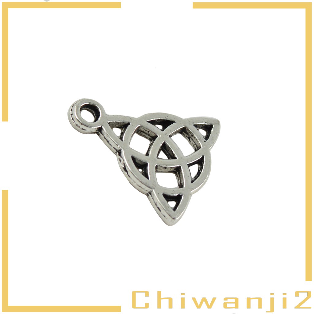 [Chiwanji2] 50 Mặt Dây Chuyền Bạc Tây Tạng Thắt Nút 15X17Mm