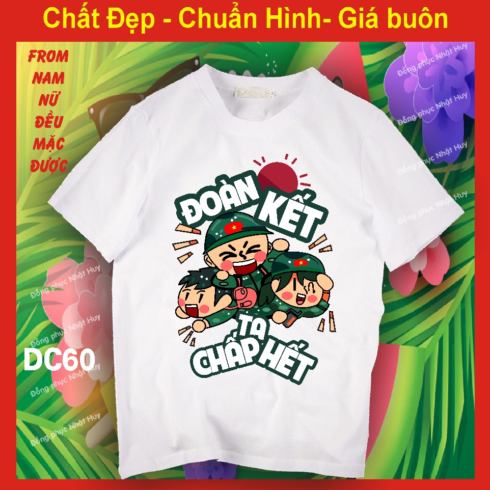 (đủ size - mịn.xịn.thơm - bao đổi trả) áo nhóm du lịch DC60,đoàn kết ta chấp hết,đồng đội bên ta ngại gì sóng gió