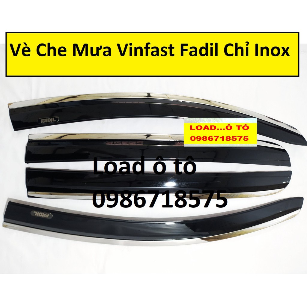 Vè Che Mưa Xe Vinfast Fadil Loại 1 Mẫu Chỉ Inox Sáng Bóng Cao Cấp, Sẵn Keo Dán 3M