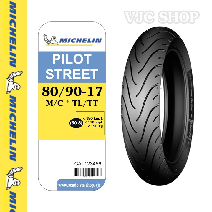 Lốp xe máy Michelin 80/90-17 Pilot Street