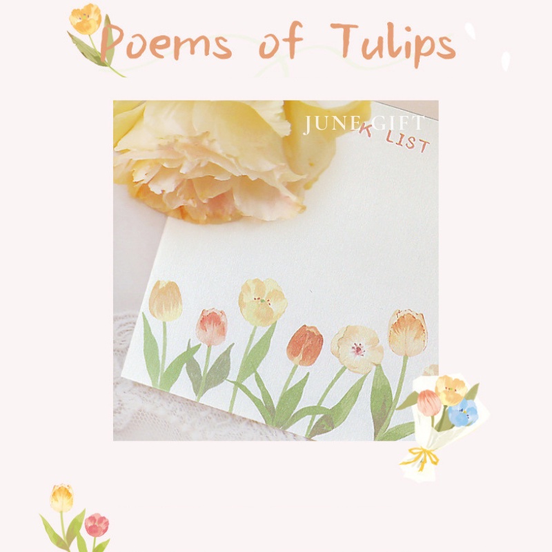 Giấy note, giấy ghi chú Poems of Tulips (100 tờ)