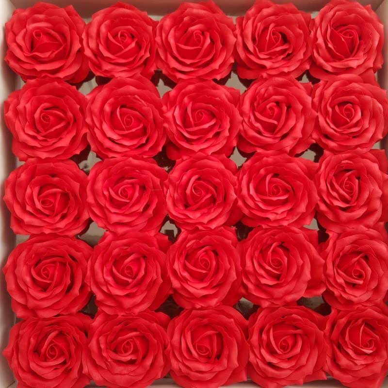 Sỉ hoa hồng sáp hộp 25 bông 7 lớp loại 1