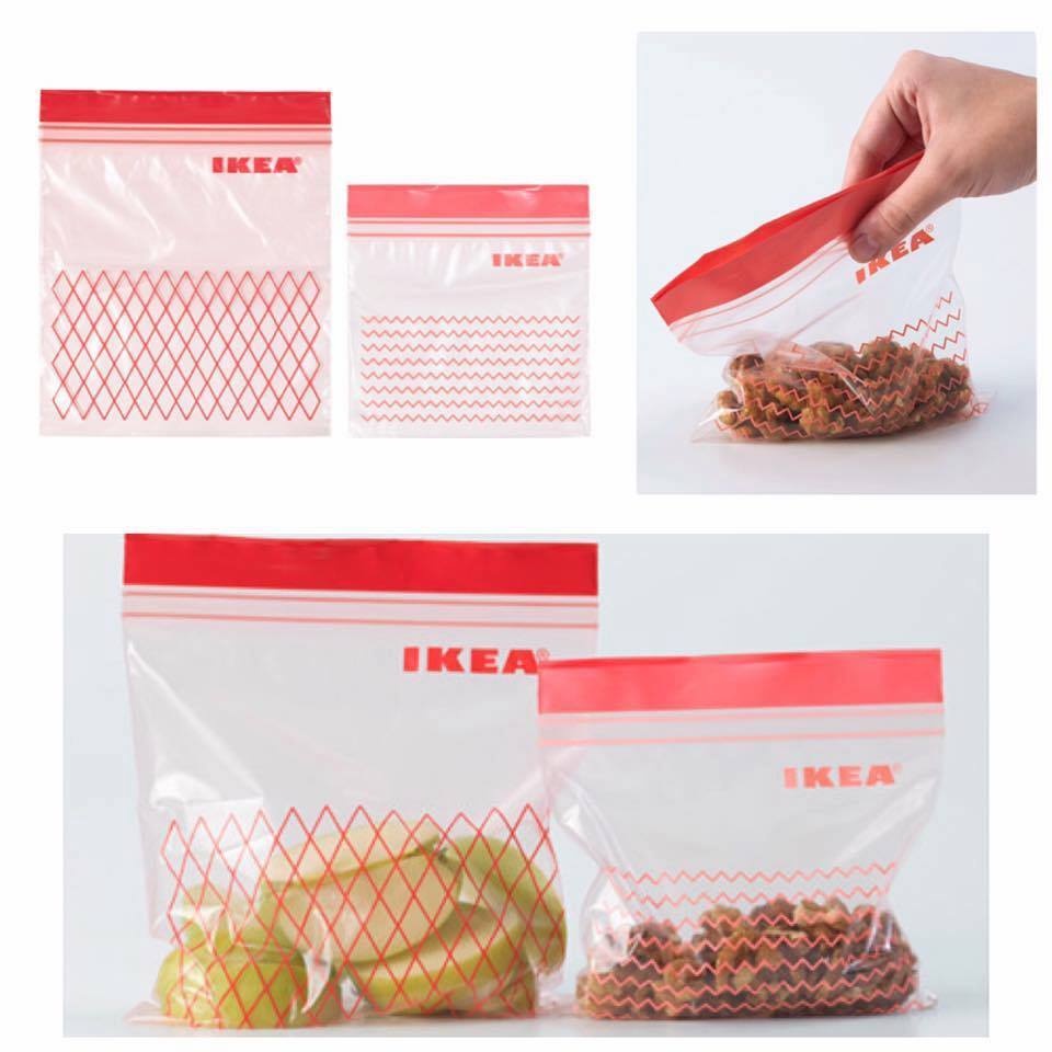 Set 60 túi zip để thực phẩm cao cấp IKEA ISTAD ĐEN-VÀNG mới