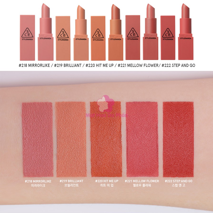 Set 5 Thỏi Son Lì 3CE Mood Recipe Lip Color Mini Kit 2