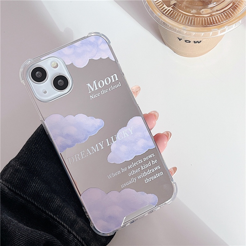 Ốp lưng iphone ốp Điện Thoại Silicon Mềm Tráng Gương Hình Đám Mây Cho iPhone 14 13 12 11 PROMAX XS XR XSMAX SE2020 6 7 8PLUS