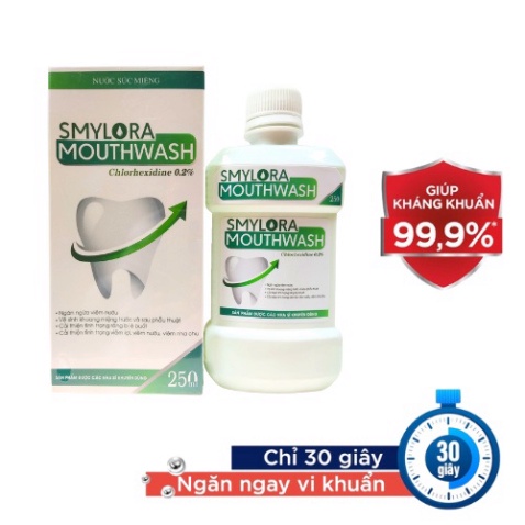 Nước súc miệng SMYLORA - MOUTHWASH- Chuyên Gia Kháng Khuẩn - Ngăn Ngừa Viêm Lợi, Nhiệt Miệng, Giảm Đau Răng, Giảm ê Buốt