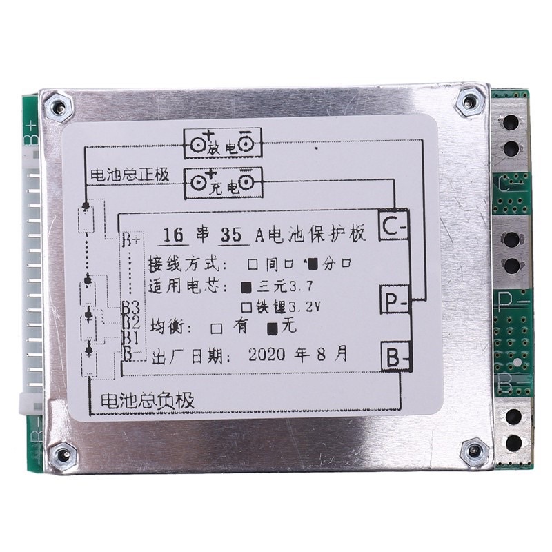 BMS mạch bảo vệv 16s 60v 35A pin lion 3,7v