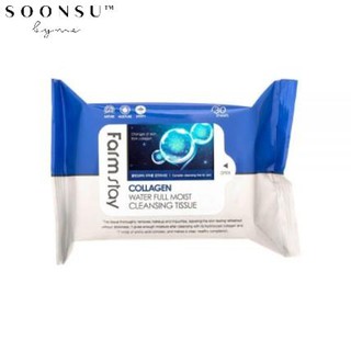Khăn Tẩy Trang Làm Sạch Cấp Ẩm Farmstay Collagen Water Full Moist Cleansing Tissue