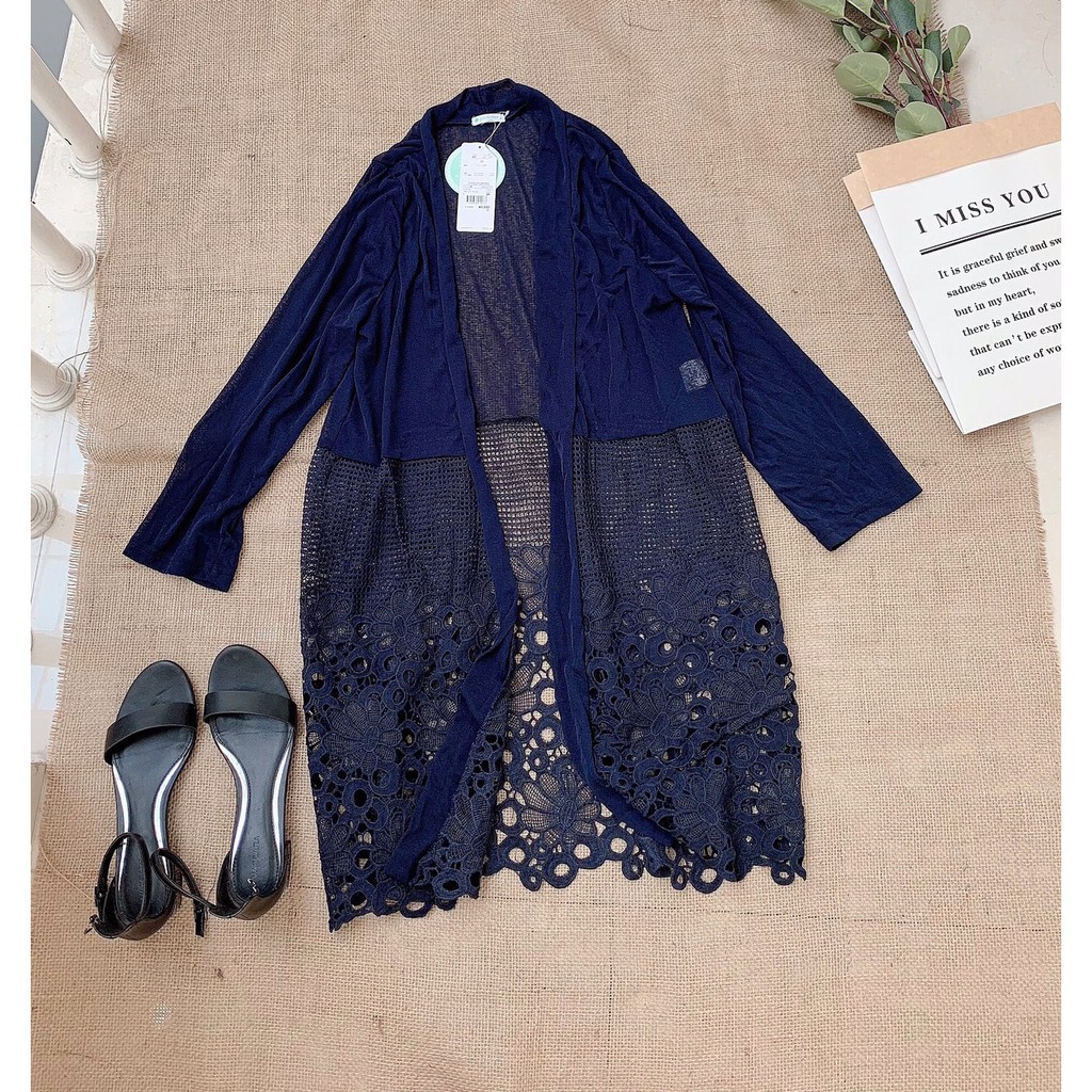 Áo khoác cardigan dáng dài xuất Nhật