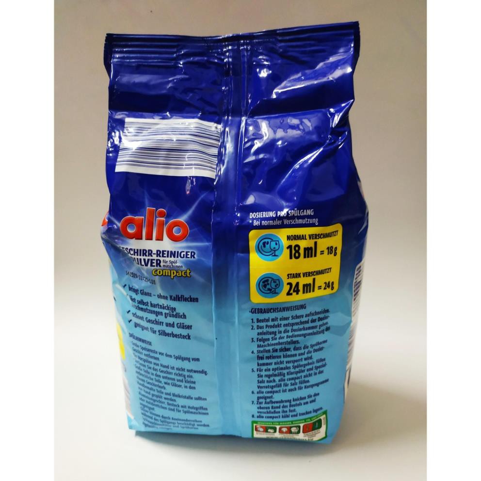 Combo bột rửa bát Alio 3.6kg, bột alio chuyên dùng cho máy rửa bát nhập khẩu chính hãng,  2 gói bột alio 1,8kg EU