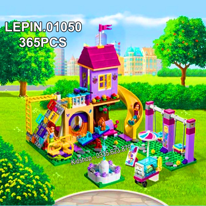 Bộ Lego Lắp Ghép Công Viên Vui Chơi Cầu Trượt. Gồm 365 Chi Tiết.