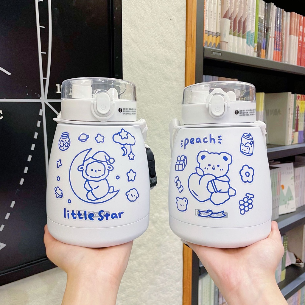 Tấm Sticker dán Hoạt hình dễ thương trang trí bình nước sổ vở đồ dùng