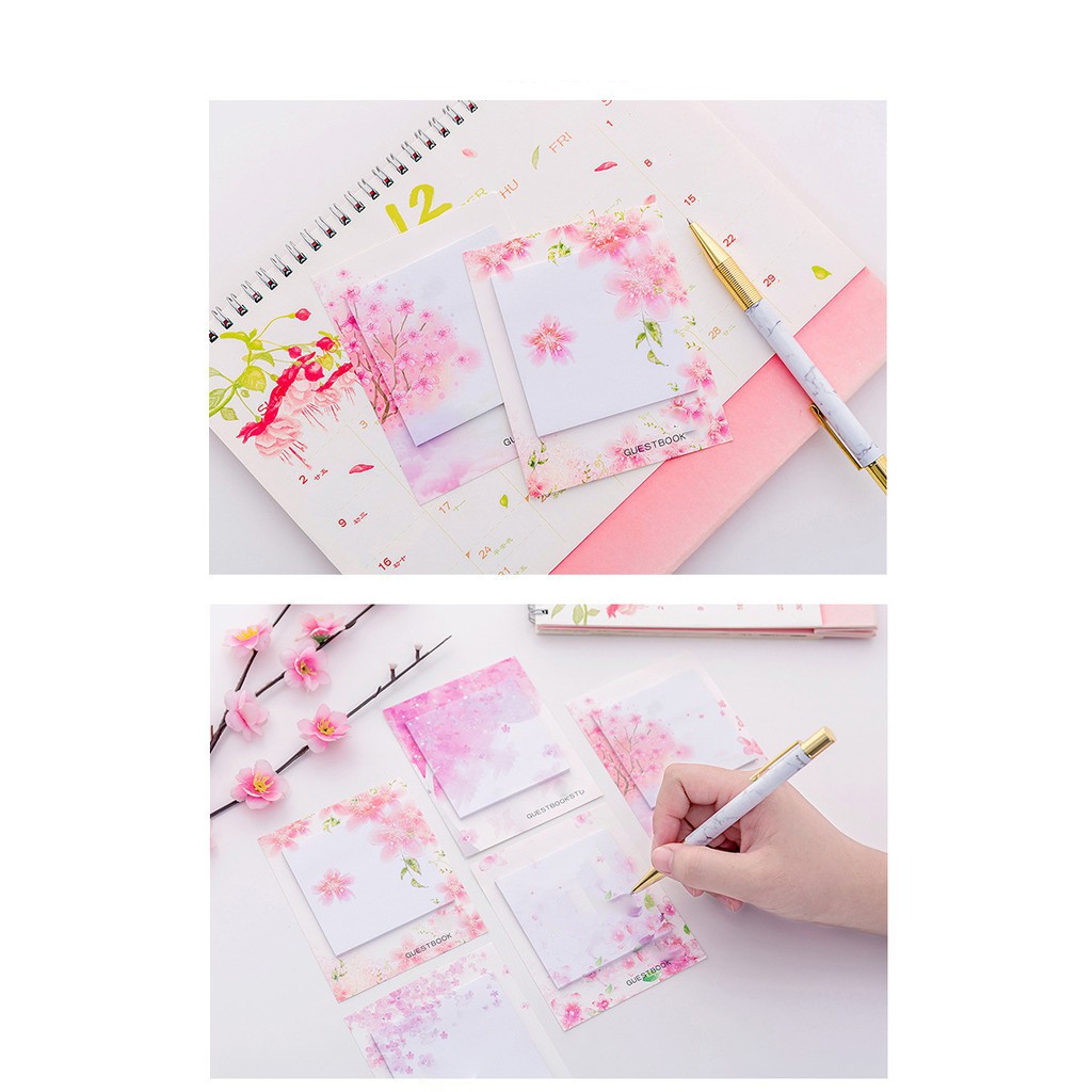 Sổ note hoa quả anh đào N9 giấy ghi chú cherry bơ vuông tròn dễ thương