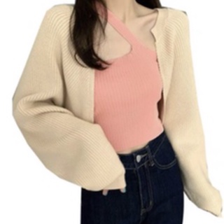 Áo khoác len choàng, Áo croptop len dáng cánh dơi