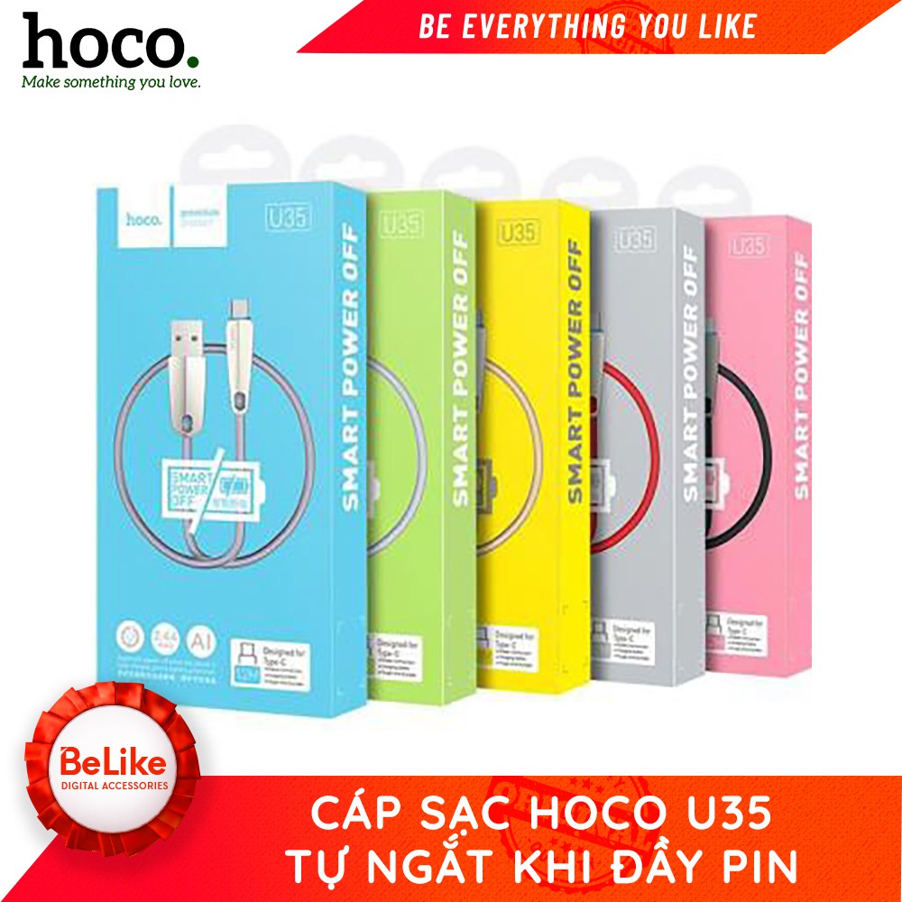 Cáp sạc tự ngắt khi đầy pin Hoco U35- BH 12 tháng