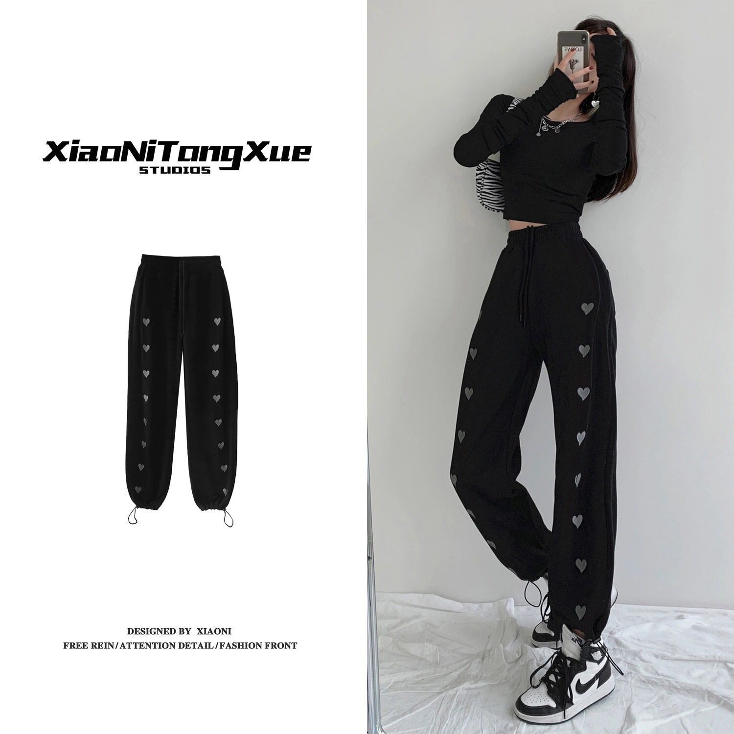 Quần Legging Thể Thao Lưng Cao Thiết Kế Dây Rút Phong Cách Hàn Quốc Size M-3Xl