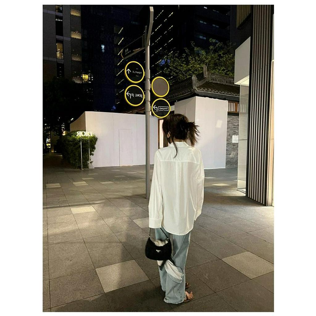 Áo Sơ Mi Trắng Tay Dài Dáng Rộng Chống Nắng Phong Cách Thời Trang Mới 2022 Dành Cho Nữ