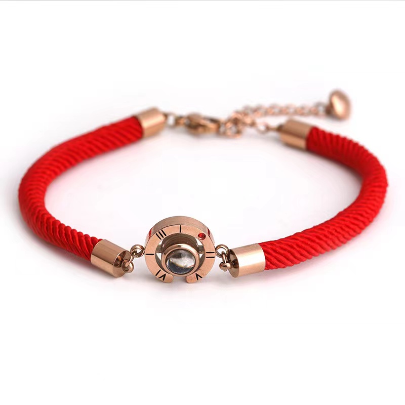 Vòng Đeo Tay Gắn Nam Châm Chiếu I Love You 100 Ngôn Ngữ Làm Quà Tặng Cho Bạn Gái