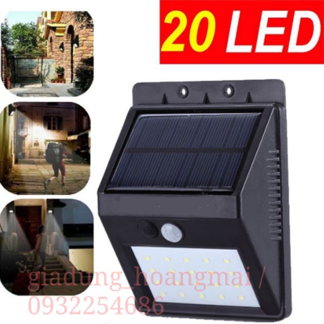 [Giadung_hoangmai] ĐÈN LED 20 BÓNG CẢM BIẾN HỒNG NGOẠI DÙNG PIN NĂNG LƯỢNG MẶT TRỜI