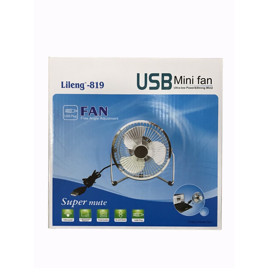 QUẠT ĐỂ BÀN CÁNH LỚN LILENG  819 USB,DÂY DÀI 1M2, QUẠT A816 USB