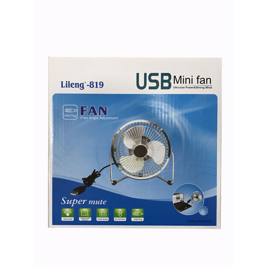 QUẠT LILENG 819 USB QUẠT LỚN,QUẠT BÀN USB CÓ 3 MÀU