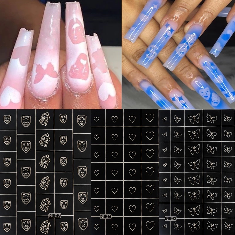 Miếng Dán Trang Trí Móng Tay Nghệ Thuật DIY 10 Kiểu Họa Tiết Xinh Xắn