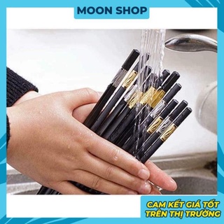 Bộ 10 đôi đũa hợp kim mạ vàng _bền chắc chắn