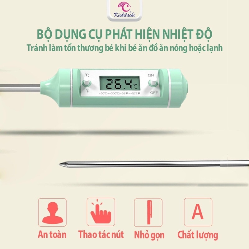 [Chính Hãng] Nhiệt kế điện tử đa năng đo sữa, nước, thức ăn Kichi [chính xác]