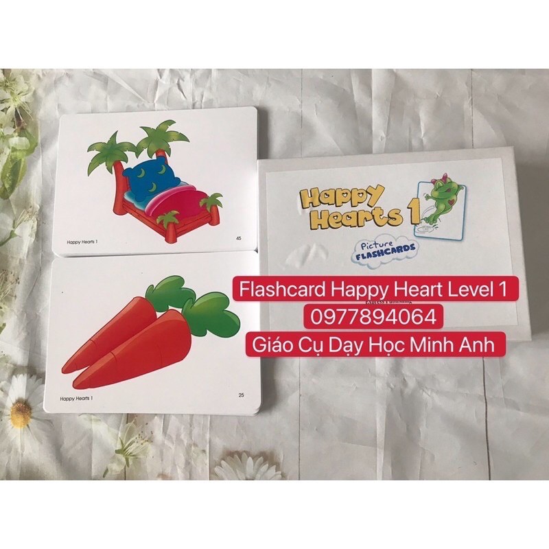 Flashcards  Happy Heart Stater -1-2 đủ bộ ☘️Thẻ dạy Tiếng Anh cho trẻ từ 3-6 tuổi