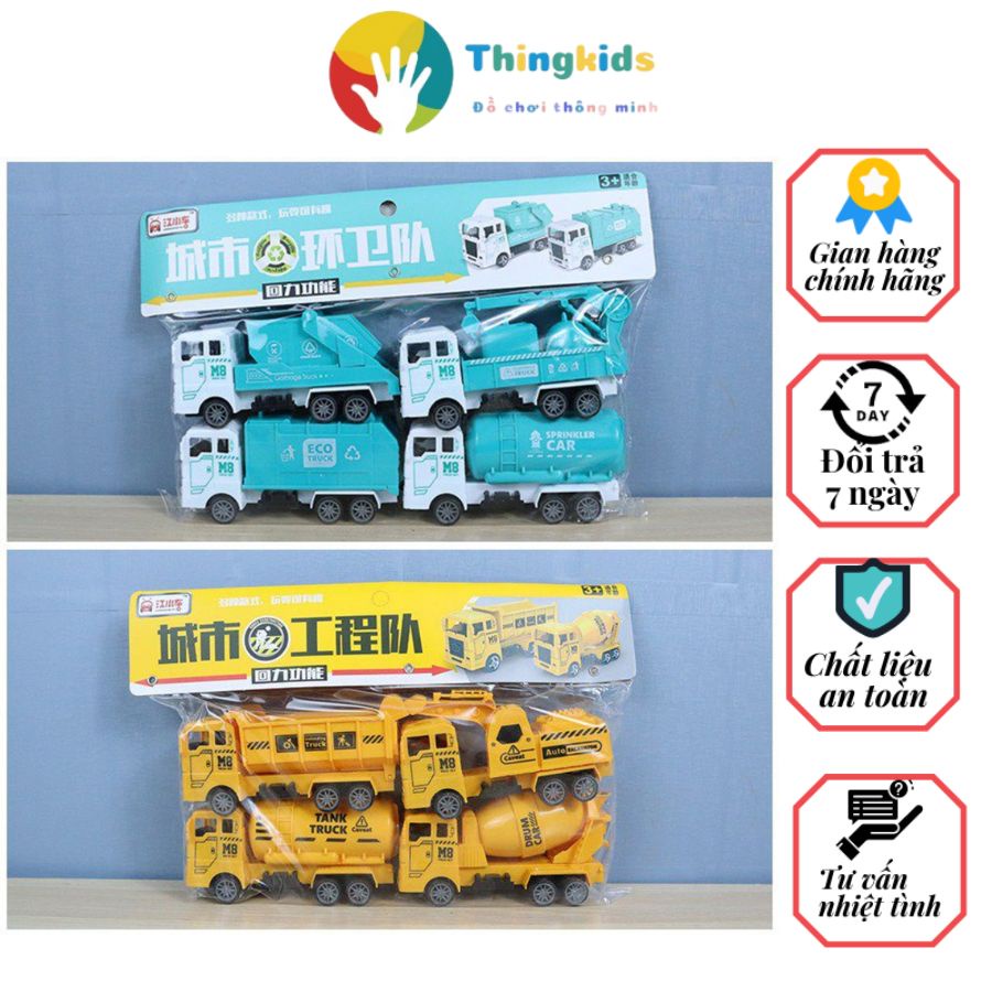 Set vỉ xe ô tô công trình xây dựng cho bé - Thingkids