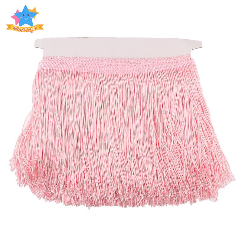 Sợi ren tua tua dài 10 yard bằng polyester dùng để may may viền đầm nhảy khiêu vũ latin