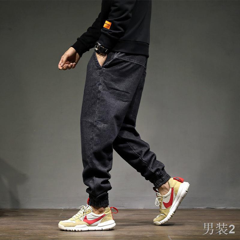 Người đàn ông béo, quần jean cỡ lớn nam lỏng lẻo thương hiệu mùa xuân và hè phiên bản Hàn Quốc của xu hướng kéo
