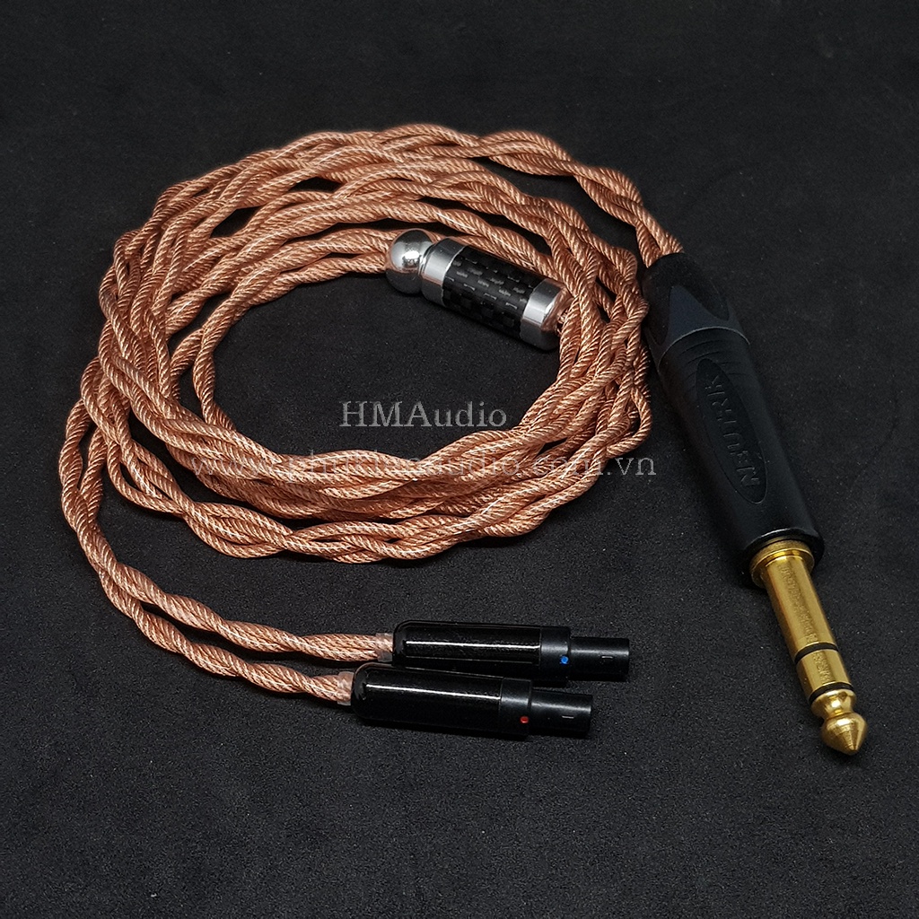 Dây tai nghe đồng OFC 1.8mm tết 4 - Connector Sennheiser HD800 HD800s HD820