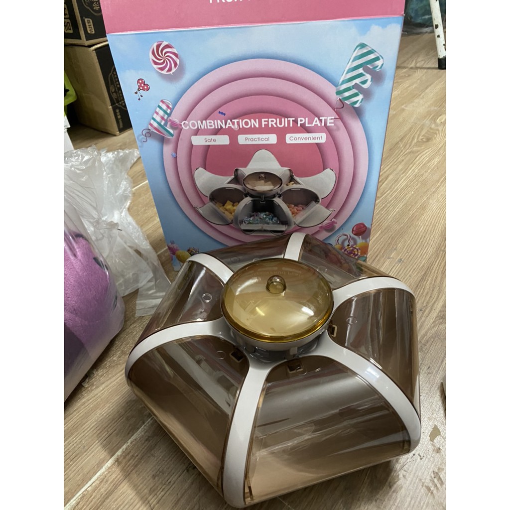 KHAY MỨT BÁNH HÌNH HOA TỰ BUNG NẮP 6 CÁNH ĐỘC LẠ ( 7 Ngăn) | BigBuy360 - bigbuy360.vn