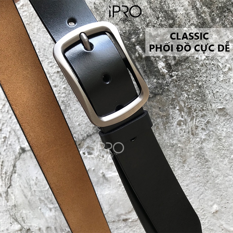 Thắt lưng nam da bò nguyên tấm cao cấp thương hiệu IPRO TL76