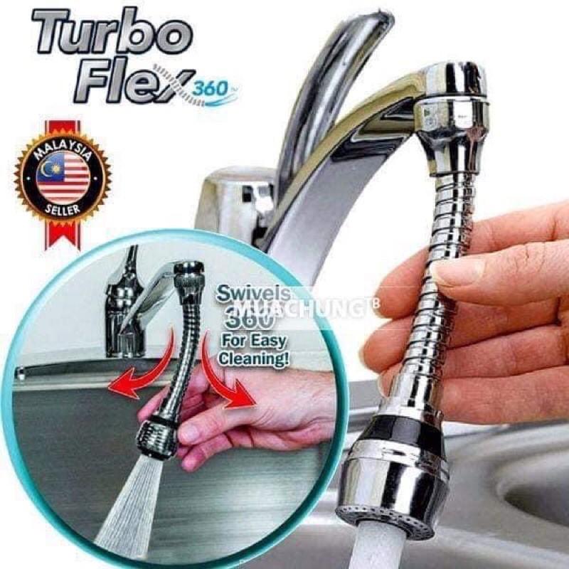 Vòi rửa bát tăng áp Turbob Flex 360