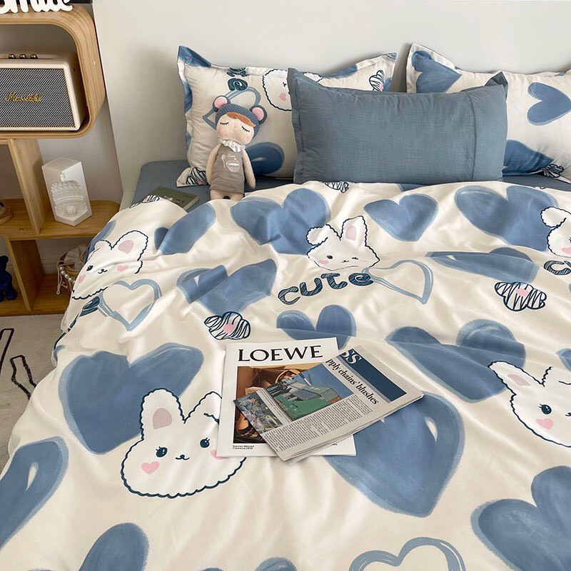 [RẺ VÔ ĐỊCH] Bộ chăn ga gối , drap giường chất cotton poly họa tiết nhưng chú cá