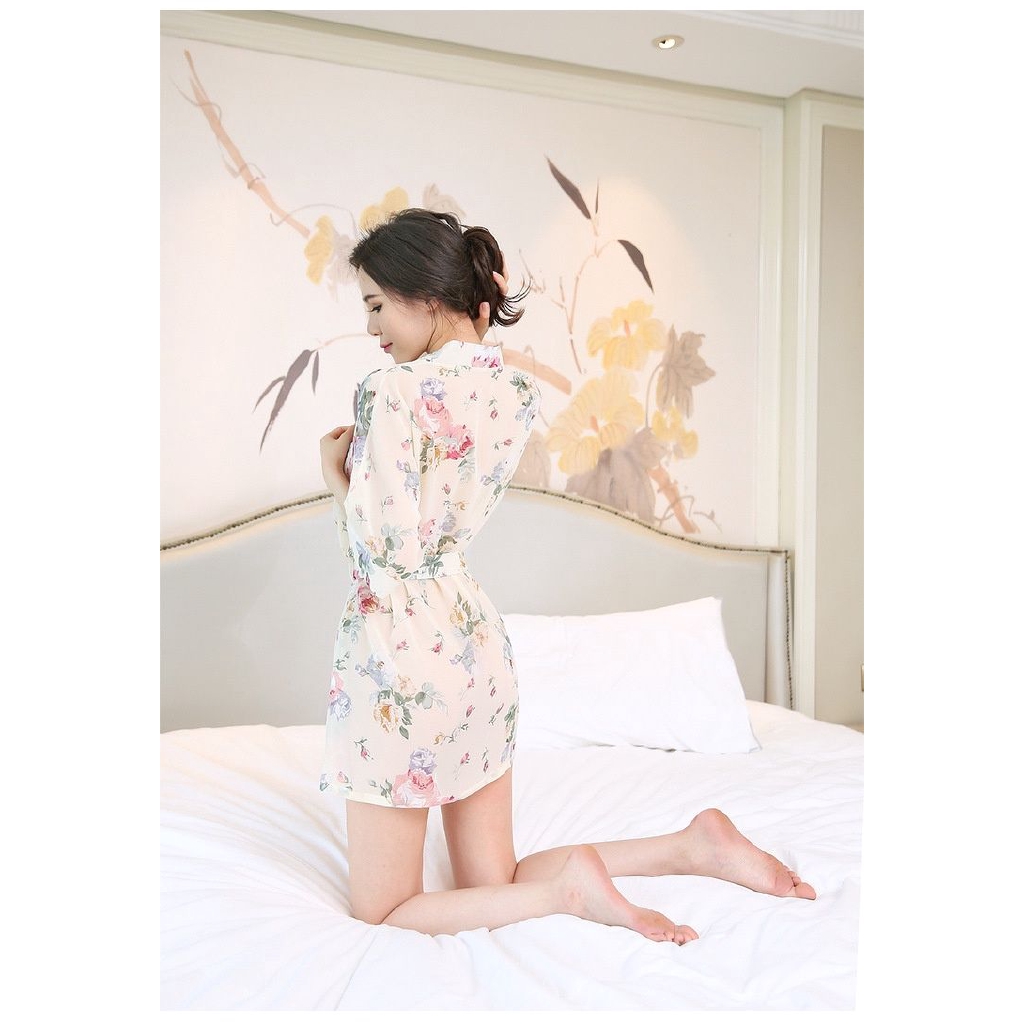 Áo khoác ngủ vải voan in họa tiết hoa 8016 CH59 | BigBuy360 - bigbuy360.vn