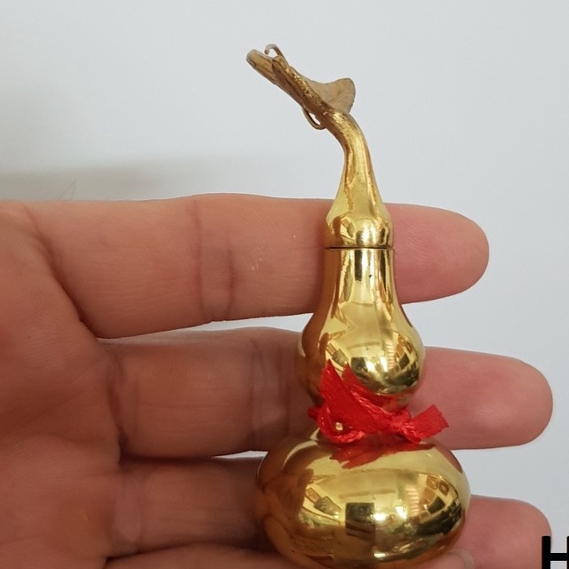 Hồ Lô 16cm Phong  Thủy bằng Đồng Thật vàng bóng nguyên chất