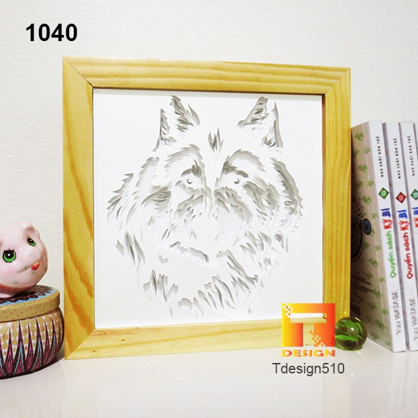 Đèn giấy Đèn ngủ Sói tuyết - Snow Wolf Light box 1040