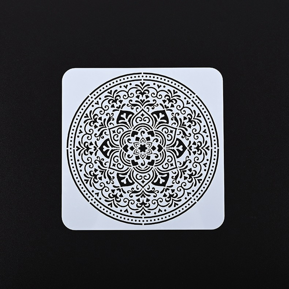 MANDALA Bộ 9 Khuôn Vẽ Bằng Gỗ 15x15cm