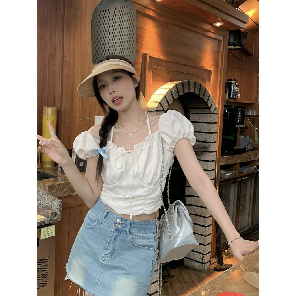 Áo Sơ Mi Cổ Yếm Phong Cách Chic Xinh Xắn Cho Nữ  tao bao