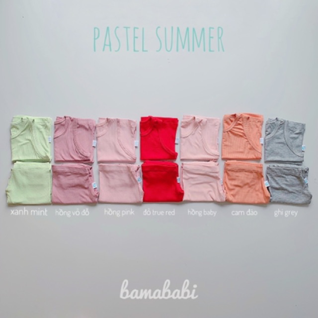 Rẻ Vô Địch - Bộ đồ ngủ trẻ em 3 lỗ Pastel Summer - Made by Bama Babi