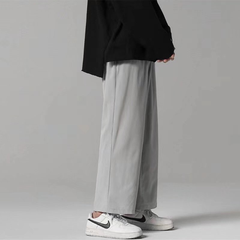 Quần Dài Ống Rộng Màu Trơn Thời Trang Mùa Hè Hàn Quốc Cho Nam Size M-4xl