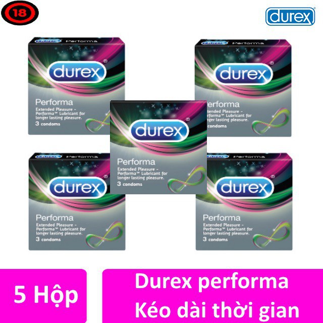 Combo 5 hộp Bao cao su Durex Performa hộp 3c giá tốt có chất kéo dài thời gian