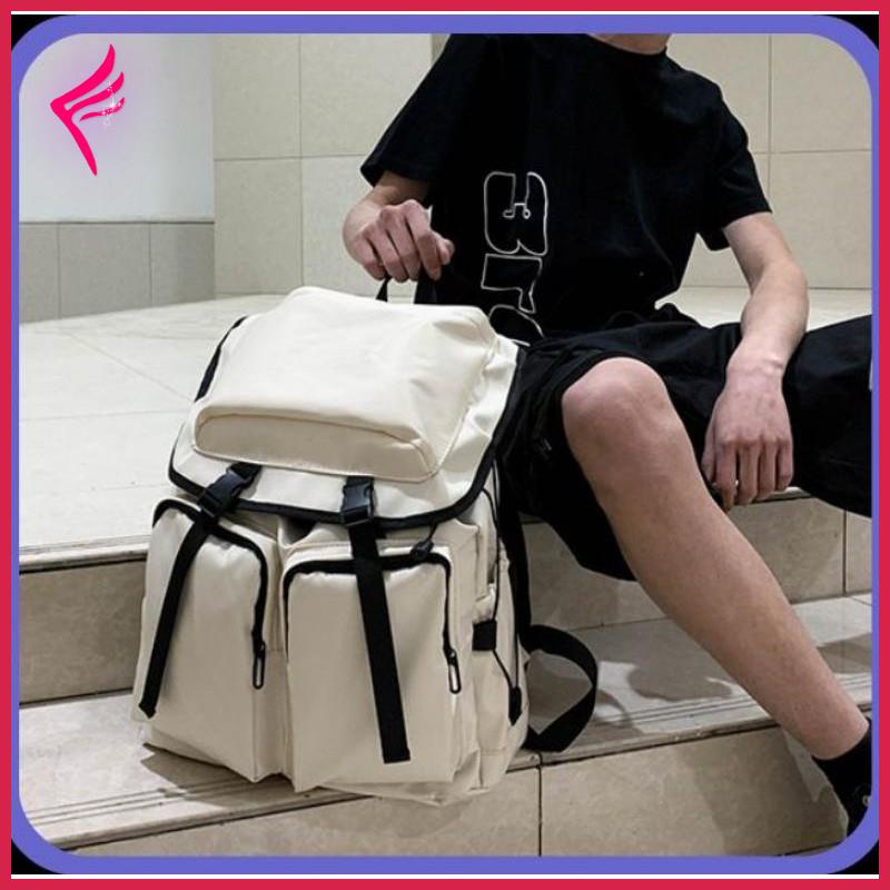 Balo nam đi học cỡ to siêu ngầu Style Unisex đẹp độc rẻ dáng hộp phong cách Nhật Bản