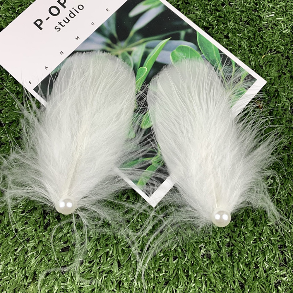 Set 2 kẹp tóc gắn lông vũ thanh lịch xinh xắn cho nữ