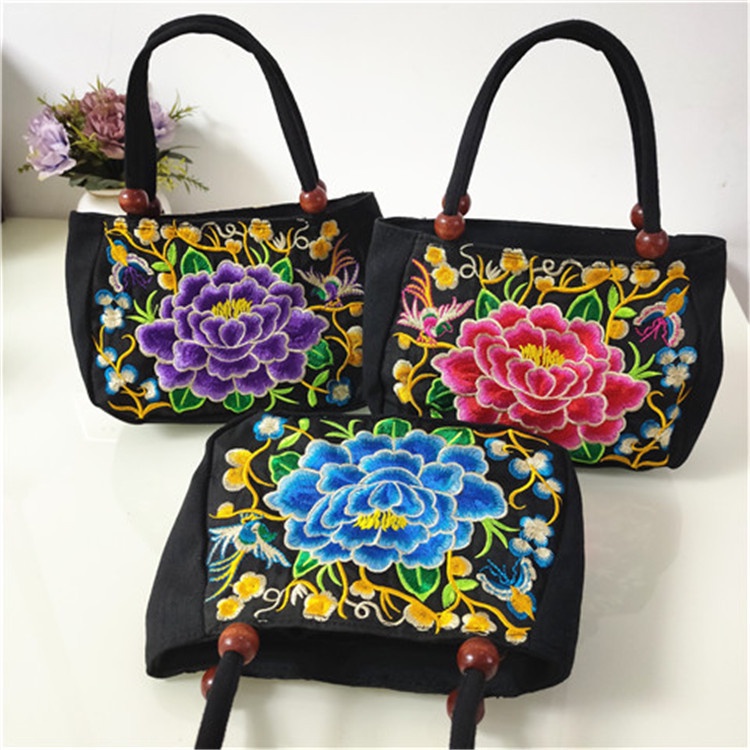 Túi Xách Tay Thêu Hoa Mẫu Đơn 2 Mặt, Phong Cách Cổ Điển Mới 2022 2N016-2 Ngân shop