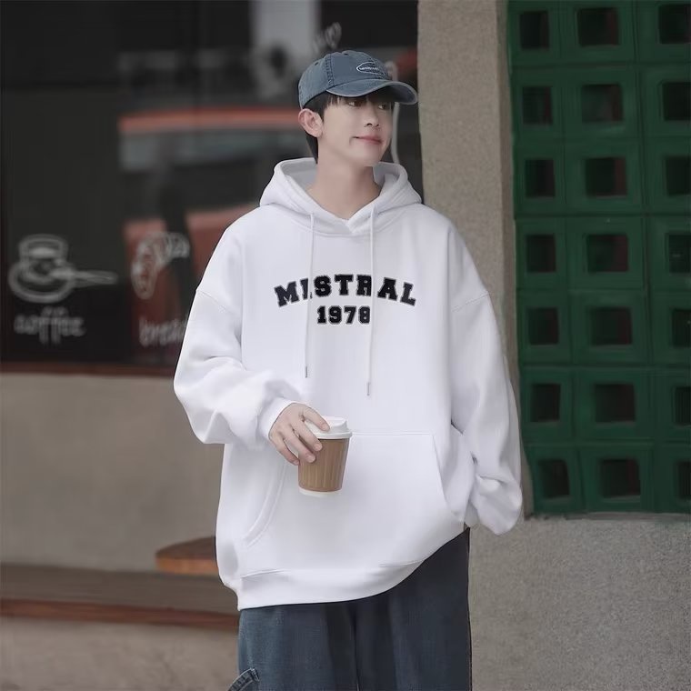 Áo Hoodie Thể Thao Dáng Rộng In Chữ Thời Trang Hàn Quốc Cho Nam